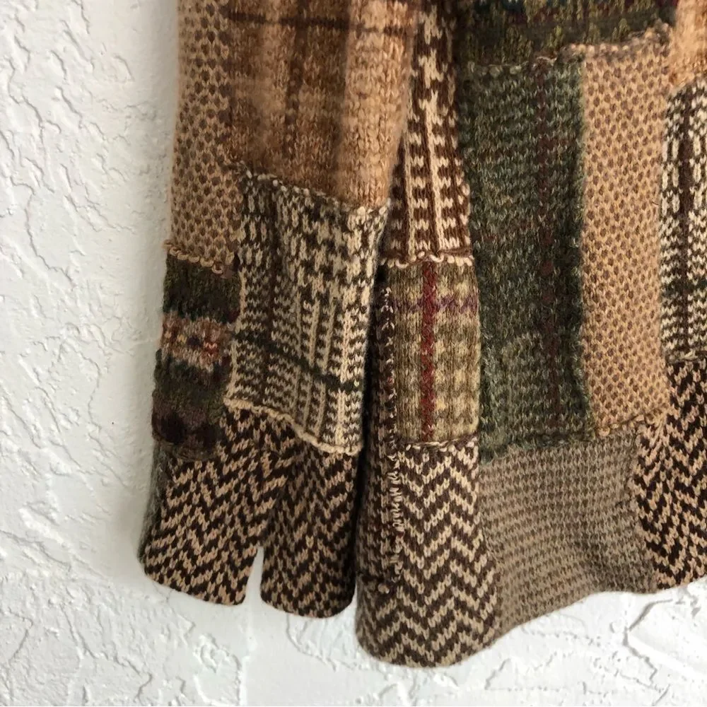 RALPH LAUREN COLLECTION Purple Label Patchwork Shawl-Collar Cardigan Size Medium - Picture 7 of 10